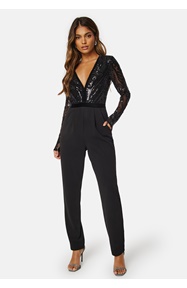 Goddiva Sequin Bodice Jumpsuit