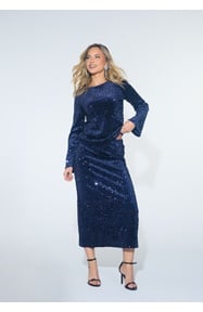 Happy Holly Sequin A-line Midi Skirt