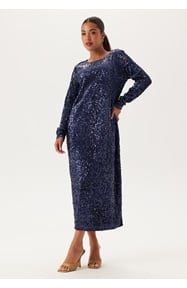 Happy Holly Sequin Long Midi Dress