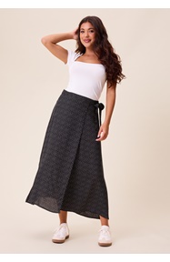 Happy Holly Viscose Midi Wrap Skirt