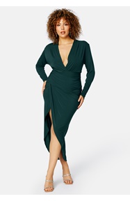 John Zack Curve Long Sleeve Rouch Curve Dress