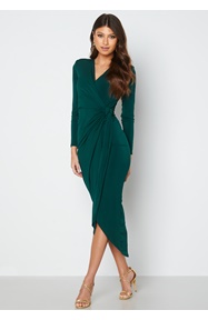 John Zack Long Sleeve Wrap Maxi Dress