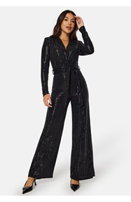 John Zack Sequin Wide Leg Jumpsuit