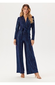 John Zack Sequin Wide Leg Jumpsuit