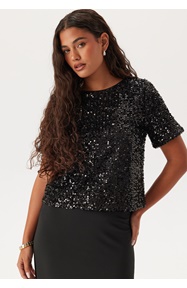 Pieces Pcserena Sequin Ss O-neck Top