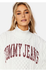 TOMMY JEANS Crop College Cable Sweater