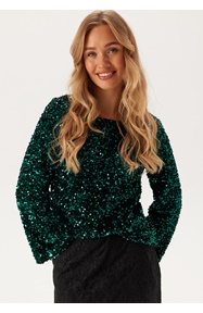 VILA Vifaith Boat Neck L/S SEQUIN T