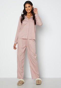 Bubbleroom Care Roslyn Pyjama set Dusty pink / Wine-red / Patterned bubbleroom.fi