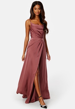 Bubbleroom Occasion Marion Waterfall Gown Dark old rose bubbleroom.fi