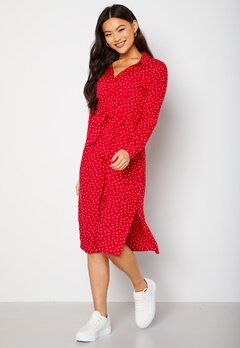 Happy Holly Iris Shirt dress Red / Dotted bubbleroom.fi