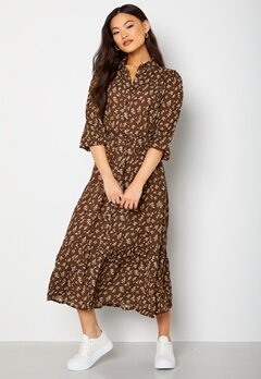Happy Holly Serene puff sleeve dress Brown / Patterned bubbleroom.fi