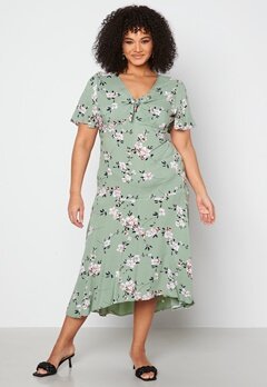 Happy Holly Therese dress Dusty green / Floral bubbleroom.fi