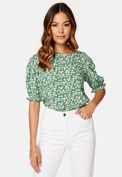 Happy Holly Tris puff blouse Green / Patterned bubbleroom.fi