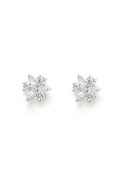 Ivory & Co Waterlily Earrings Silver Crystal bubbleroom.fi