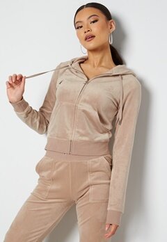 Juicy Couture Robertson Classic Velour Hoodie Warm Taupe bubbleroom.fi