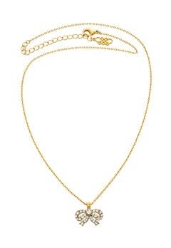 LILY AND ROSE Petite Antoinette Bow Necklace Crystal Gold bubbleroom.fi