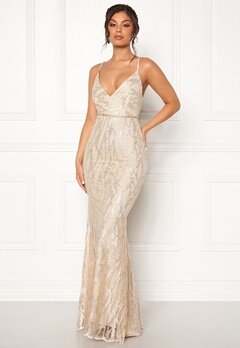 Moments New York Delphine Beaded Gown Champagne bubbleroom.fi
