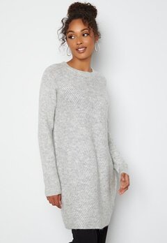 ONLY Carol L/S Dress Knit Light Grey Melange bubbleroom.fi