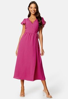 ONLY Naomi S/S Midi Wrap Dress Very Berry AOP:Dots
 bubbleroom.fi