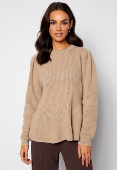 ONLY Stacy L/S O-Neck Pullover Pumice Stone Det. Me bubbleroom.fi