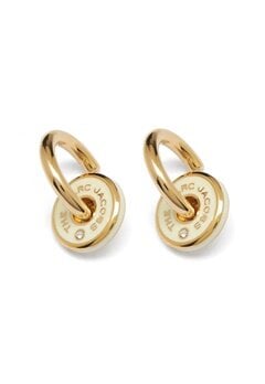 Marc Jacobs (THE) The Medallion Hoop Earrings 001 Black/Gold bubbleroom.fi