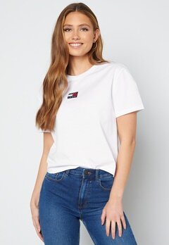 TOMMY JEANS Center Badge Tee YBR White bubbleroom.fi