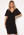 Goddiva Flutter Sleeve Fitted Midi Dress Black bubbleroom.fi