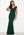 Goddiva Bardot Pleat Maxi Dress Emerald bubbleroom.fi
