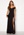 Goddiva Bardot Pleat Maxi Split Dress Black bubbleroom.fi