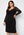 Goddiva Curve Long Sleeve Lace Trim Midi Dress Black bubbleroom.fi