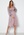 Goddiva Ditsy Long Sleeve Shirred Midi Dress Blush bubbleroom.fi