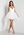 Goddiva Lace Bodice High Low Dress White bubbleroom.fi