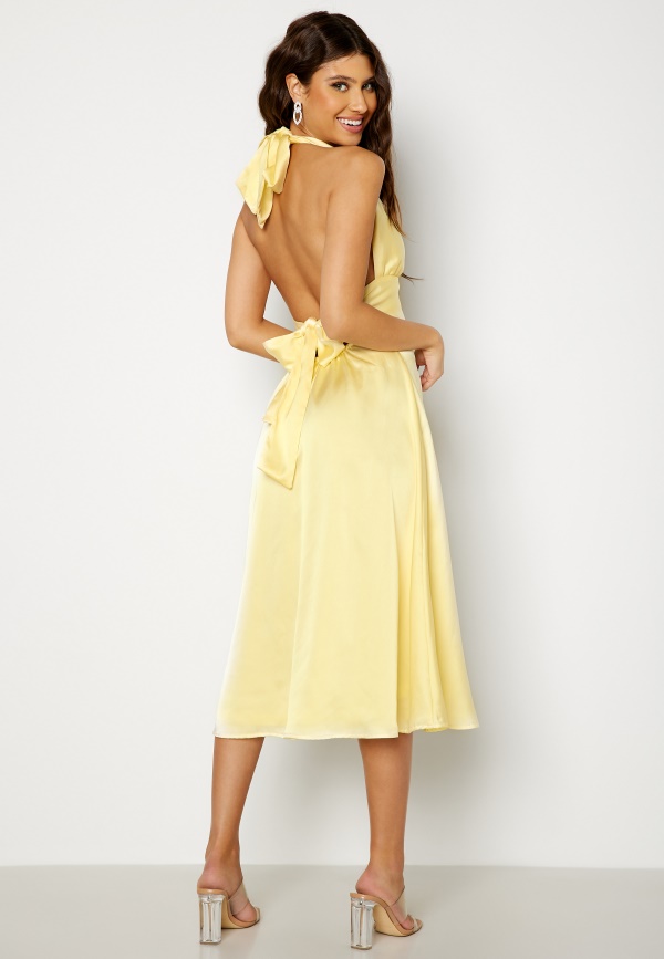 Bubbleroom Occasion Finelle Halterneck Dress Light yellow - Bubbleroom