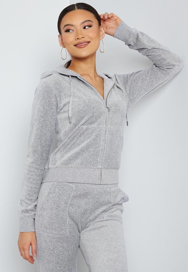 Juicy Couture Robertson Classic Velour Hoodie SIlver Marl - Bubbleroom