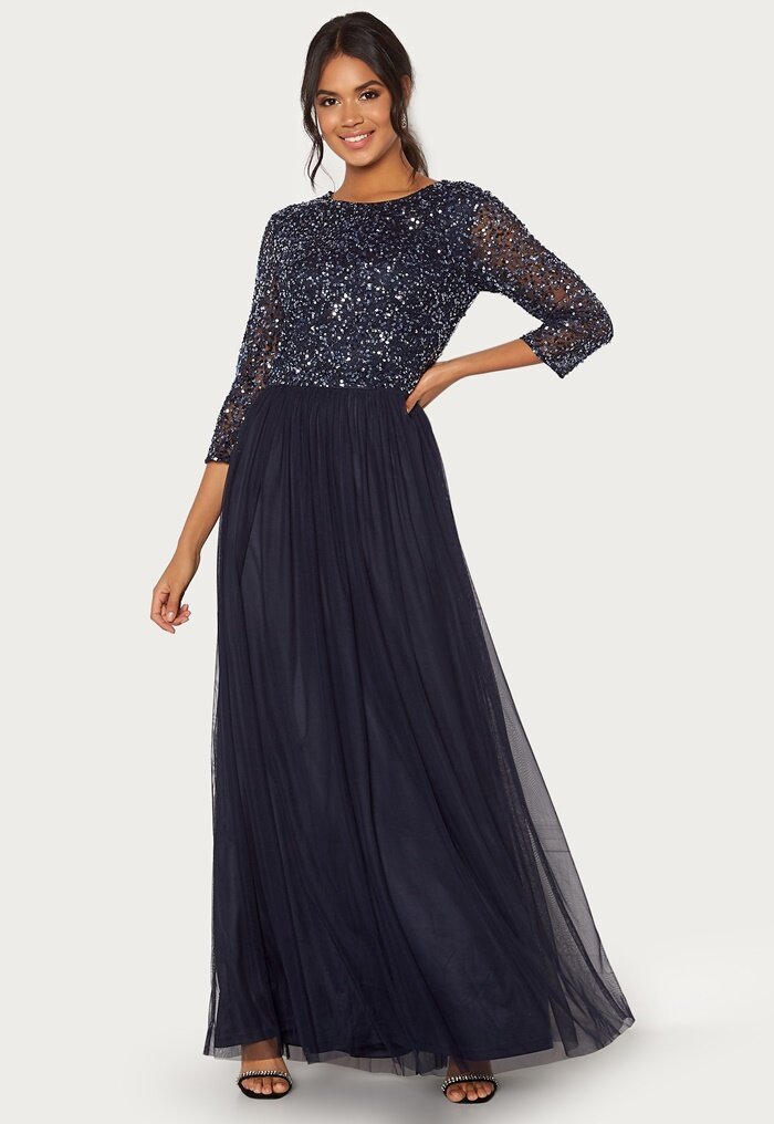 AngelEye Sequin Bodice Maxi Dress