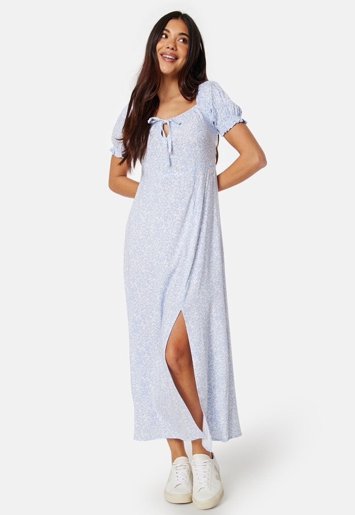 BUBBLEROOM Front Tie Long Viscose Dress