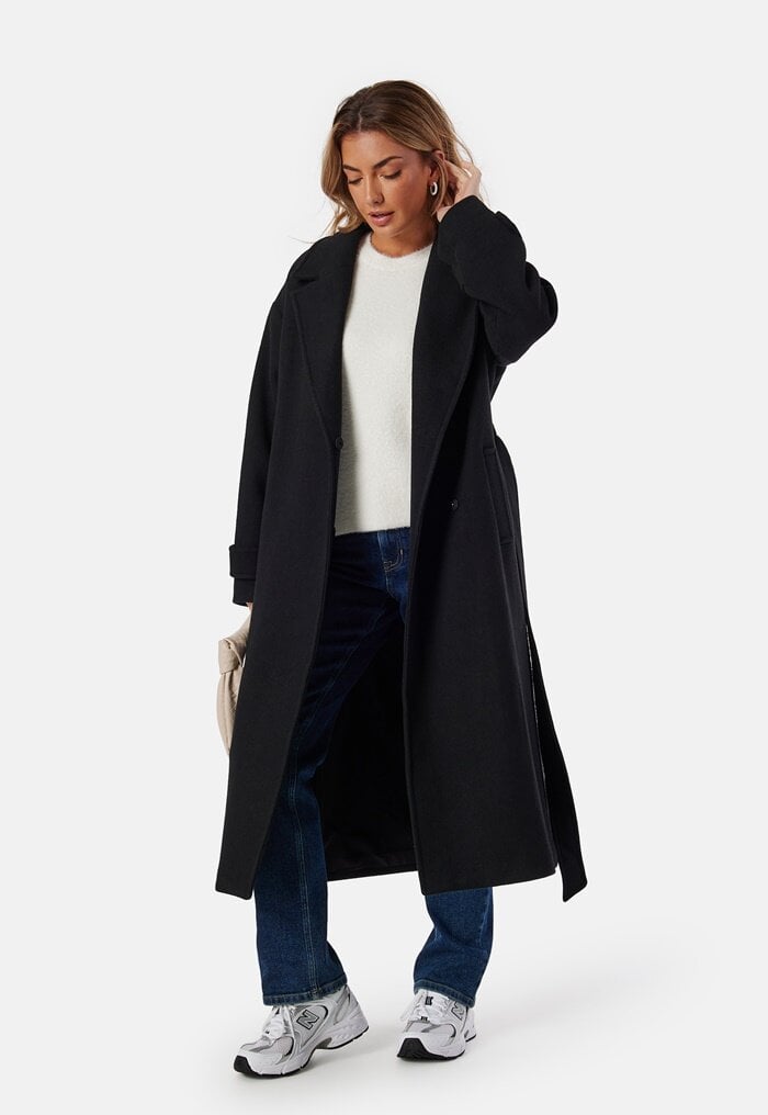 BUBBLEROOM Belted Wool Blend Coat