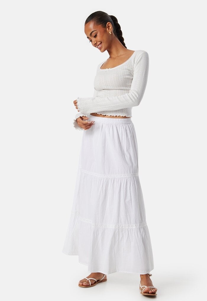 BUBBLEROOM Cotton Maxi Flounce Skirt