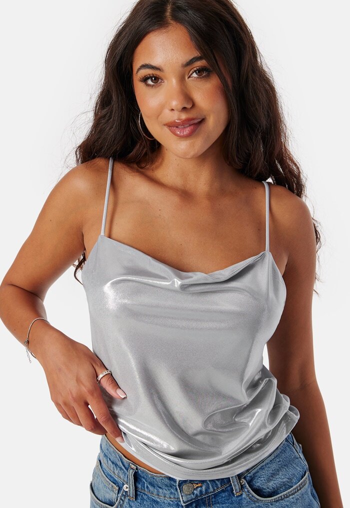 BUBBLEROOM Foil Strap Top