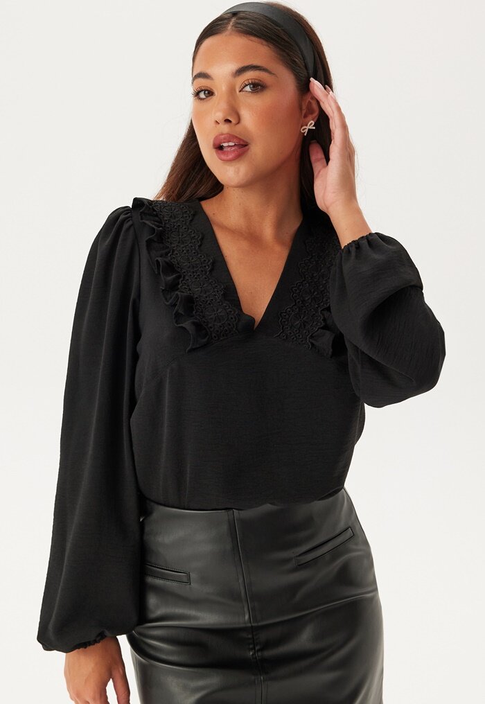 BUBBLEROOM Frill Detail Puff Sleeve Blouse