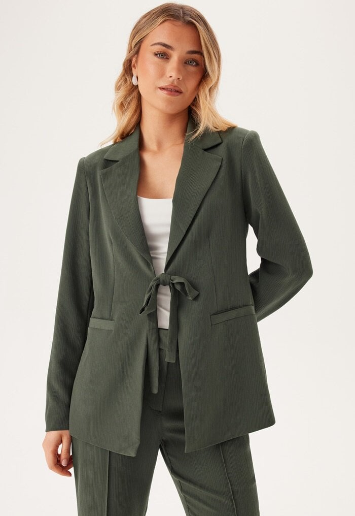 BUBBLEROOM Front Tie Structured Blazer