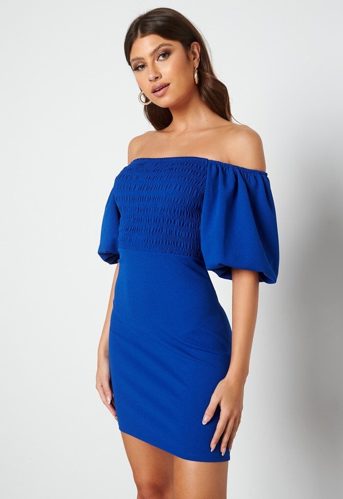 BUBBLEROOM Jenni off shoulder puff sleeve dress