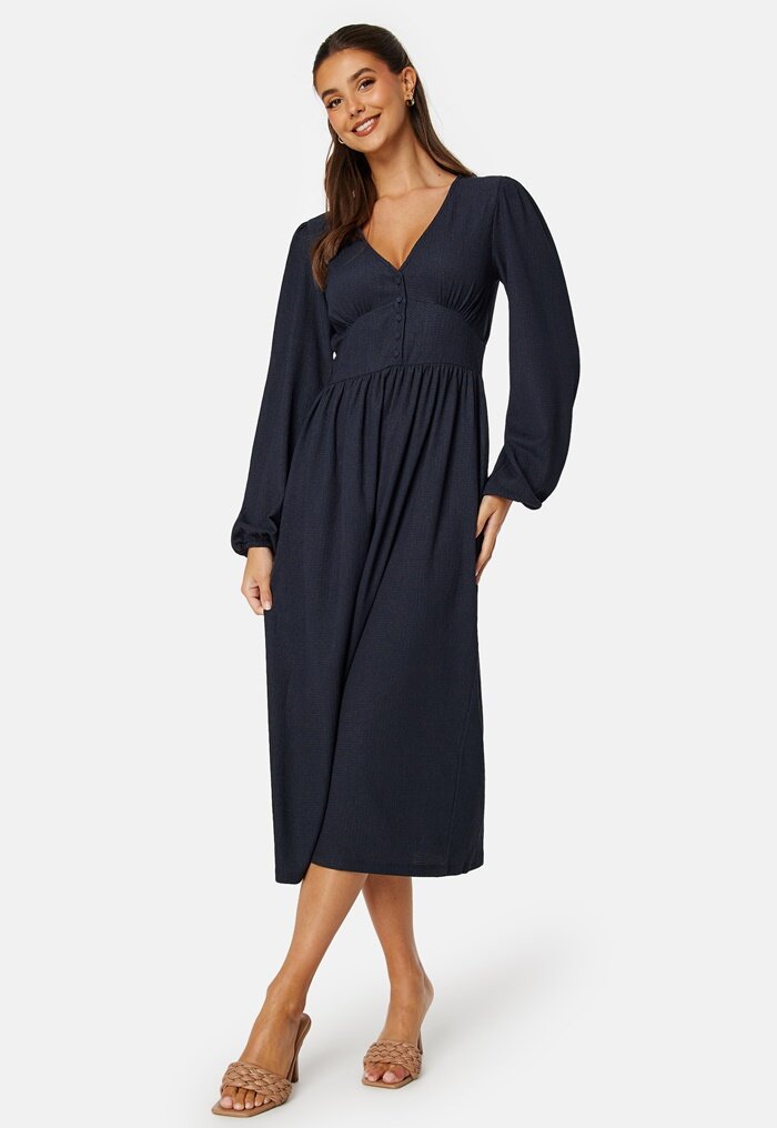 BUBBLEROOM Structure Button Midi Dress