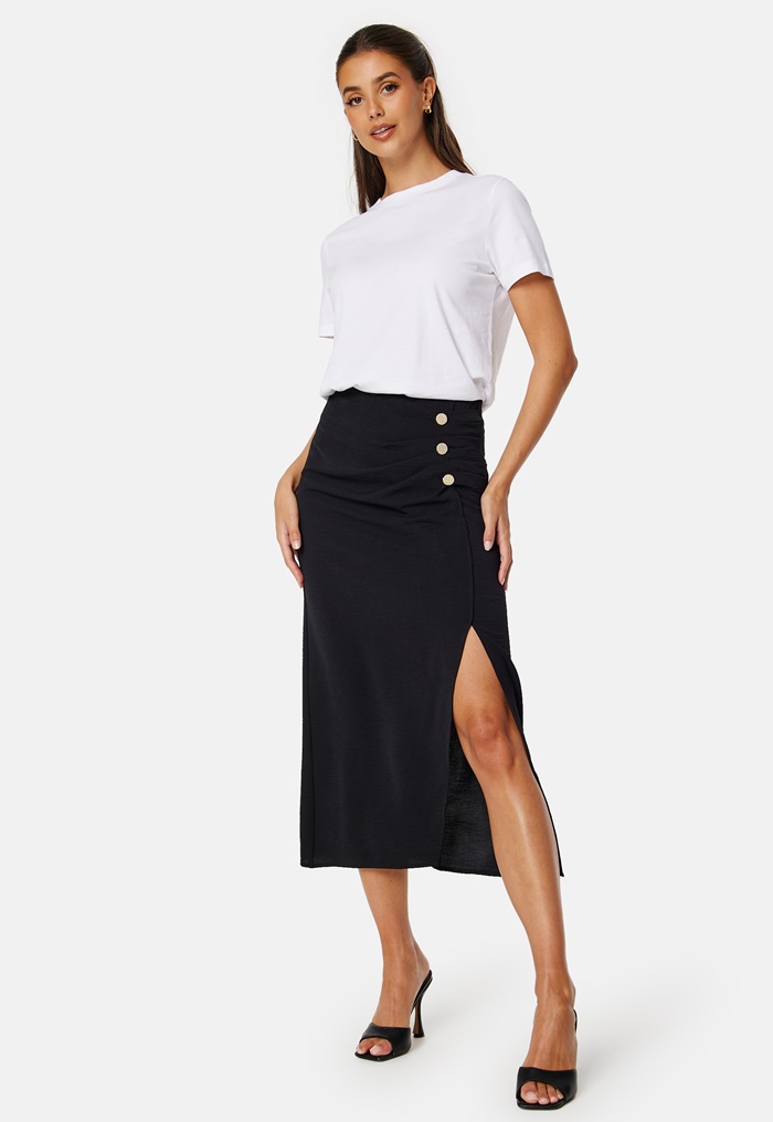 BUBBLEROOM Matilde Midi Button Skirt