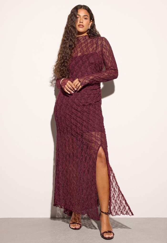 Bubbleroom Occasion Asymmetric Lace Maxi Dress