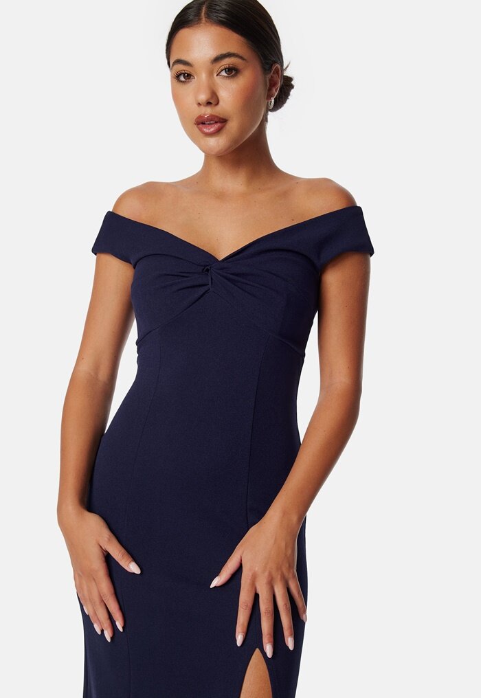 Bubbleroom Occasion Twist Off Shoulder Gown