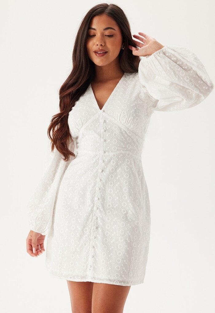 Bubbleroom Occasion Broderie Anglaise Balloon Sleeve Dress