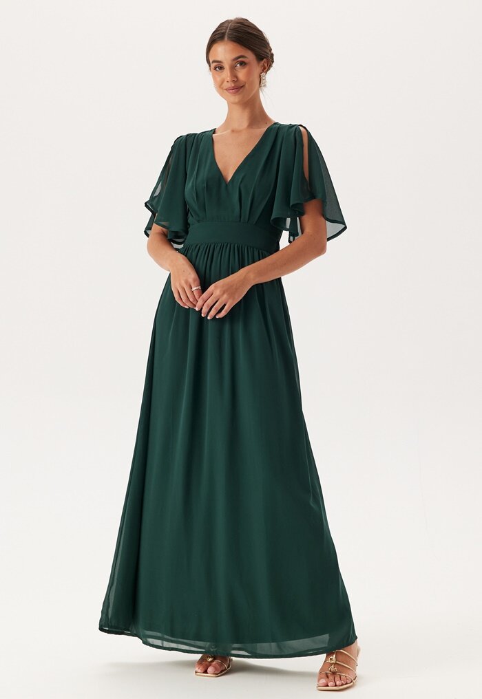 Bubbleroom Occasion Butterfly Sleeve Chiffon Gown