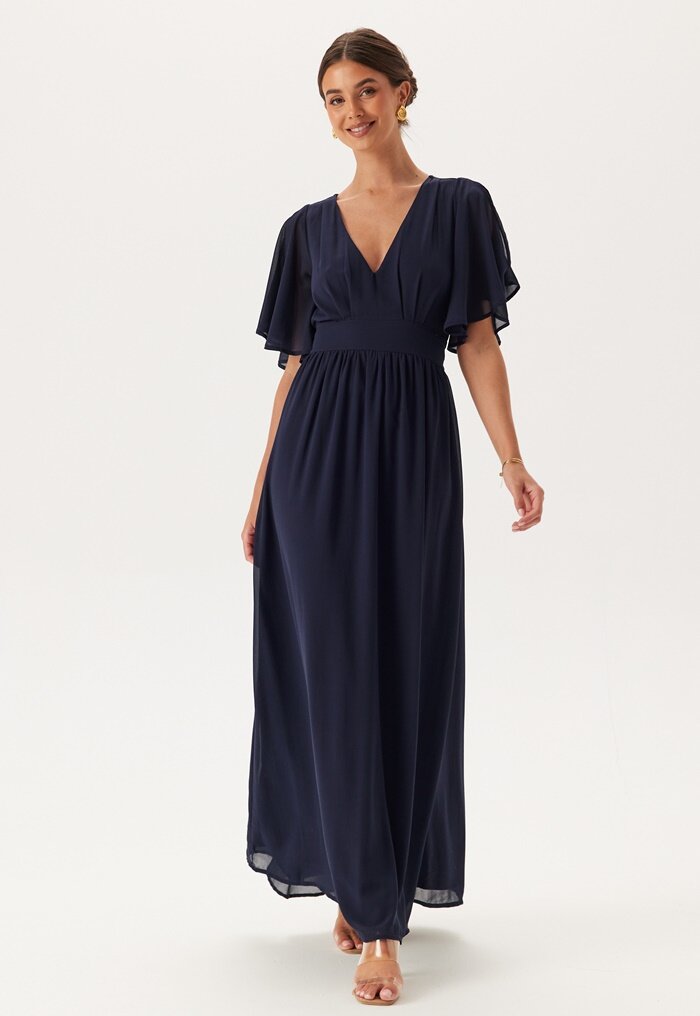 Bubbleroom Occasion Butterfly Sleeve Chiffon Gown