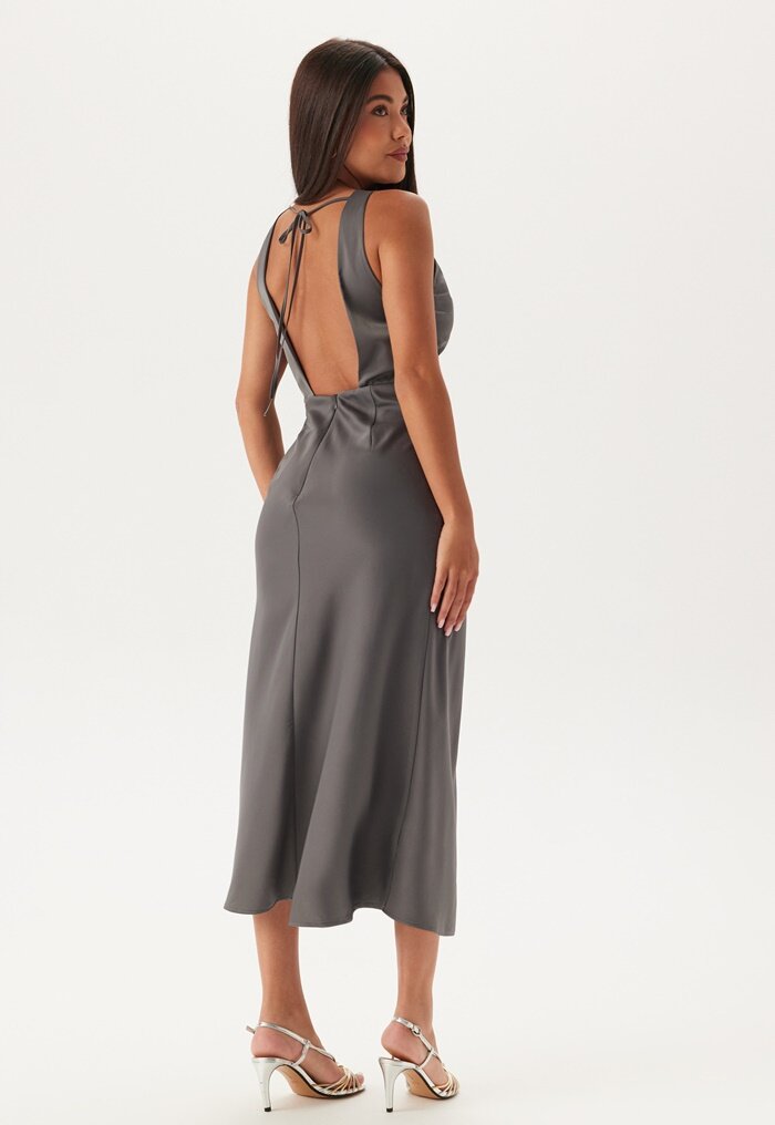 Bubbleroom Occasion Cowl Neck Satin Midi Dress